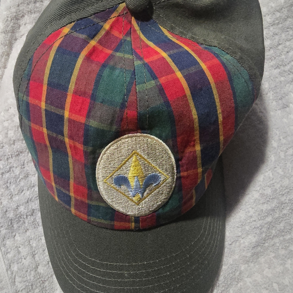 Plaid Baseball Cap with Patch